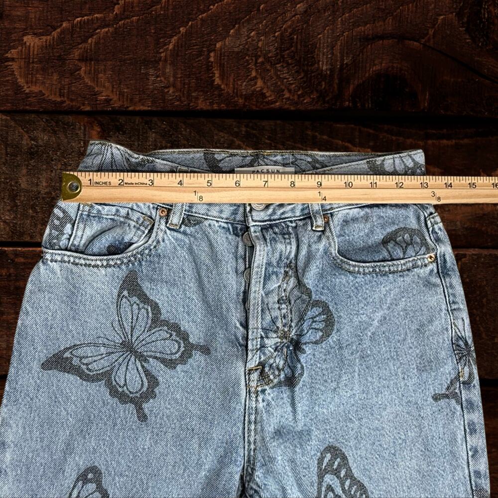 Pacsun Eco Butterfly High Waisted Straight Leg Cropped Jeans Size 26 - Picture 7 of 10